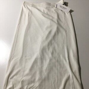 Helfrich LA Skirt Women's S White Midi Back Zip Stretch Modal Polyester
